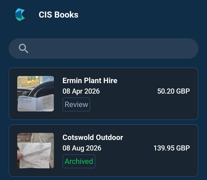 The same receipt landed in Hubdoc, read and filed